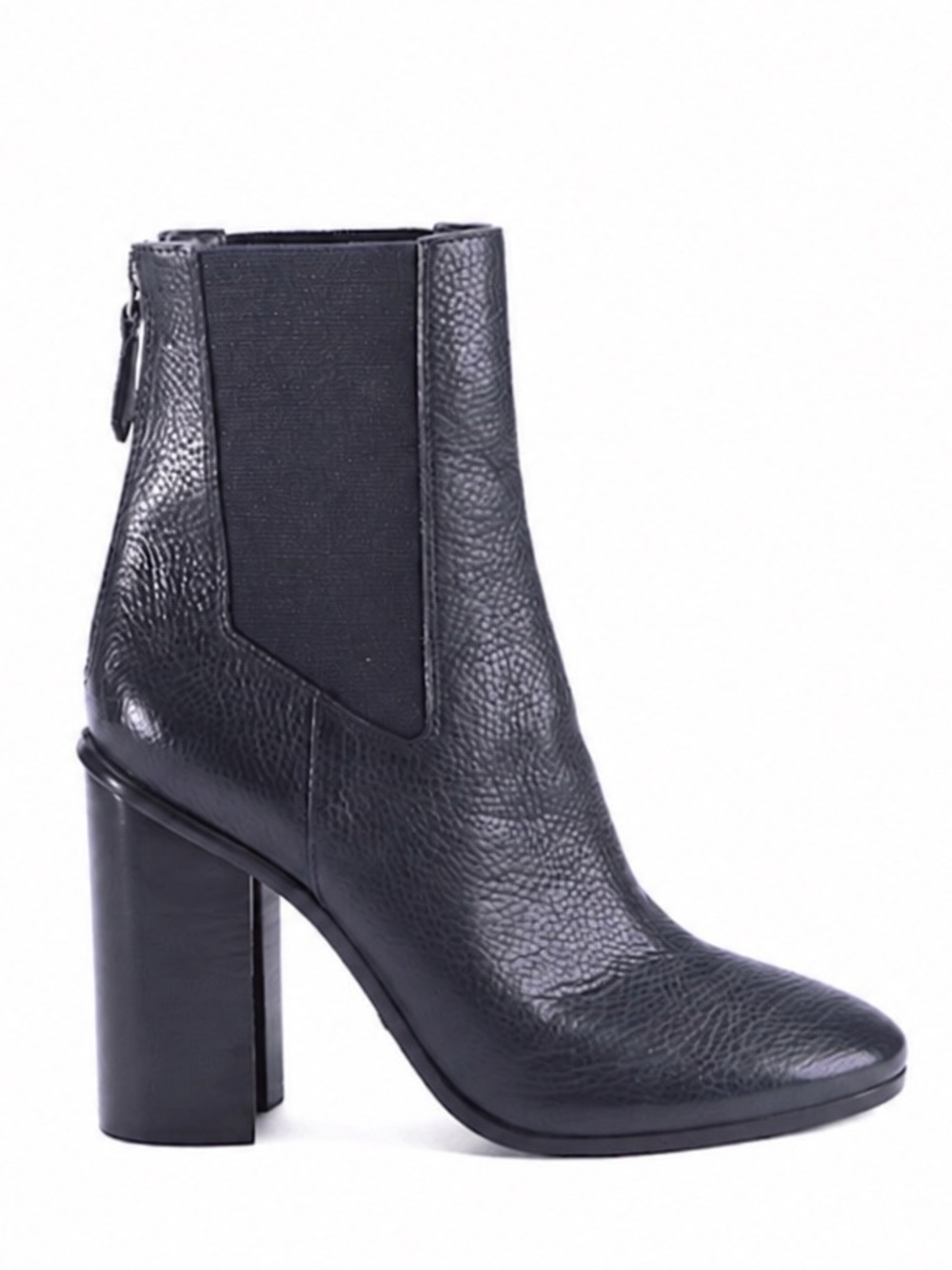 $495~TORY BURCH~Navy Blue Leather Curved Block Heel Ankle Bootie~10/10.5~Dustbag